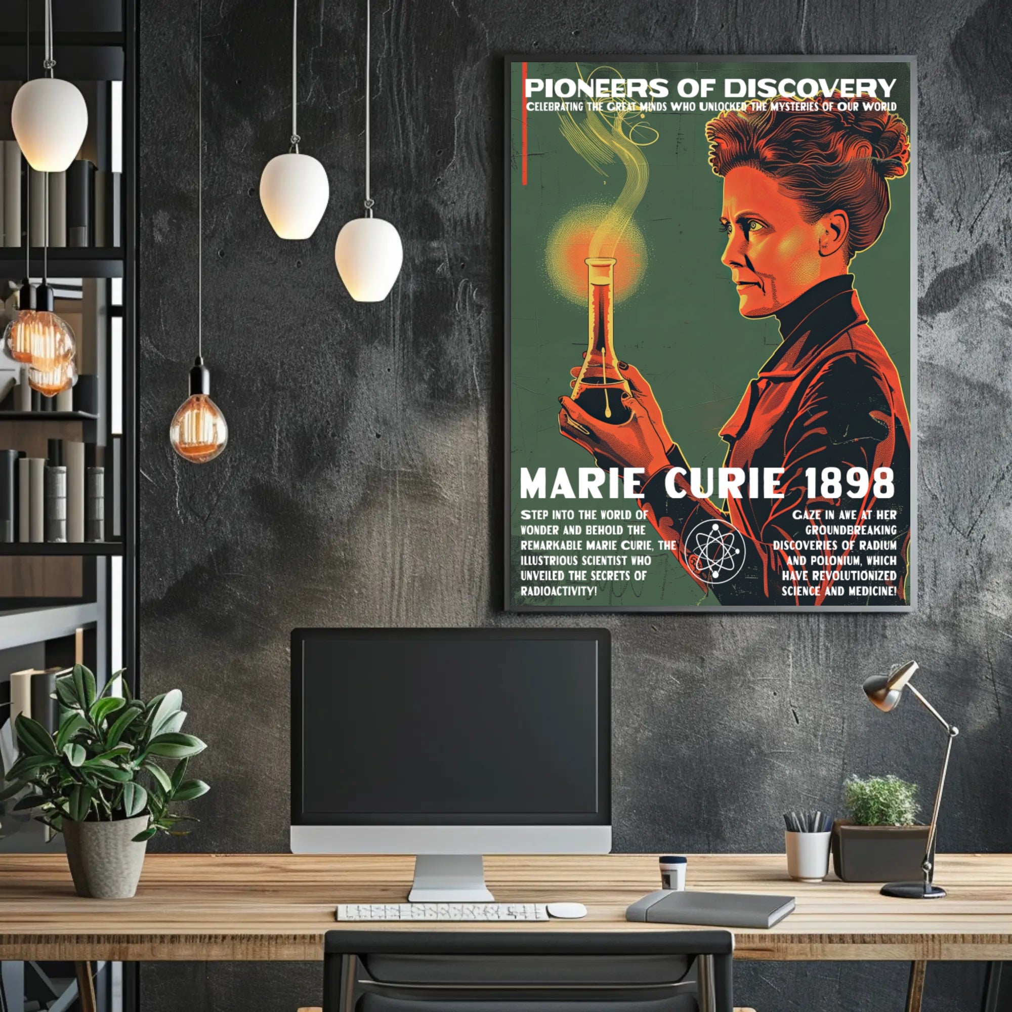 Marie Curie Scientific Achievements Inspirational Poster
