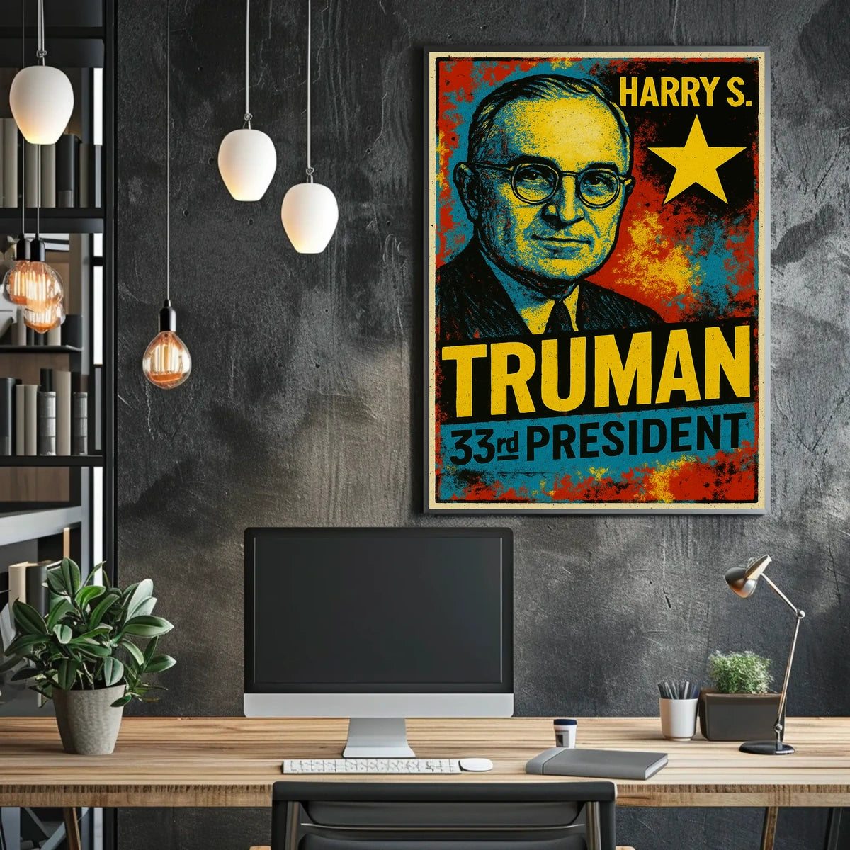 Harry S. Truman 33rd President of the United States Graffiti Pop Art Poster
