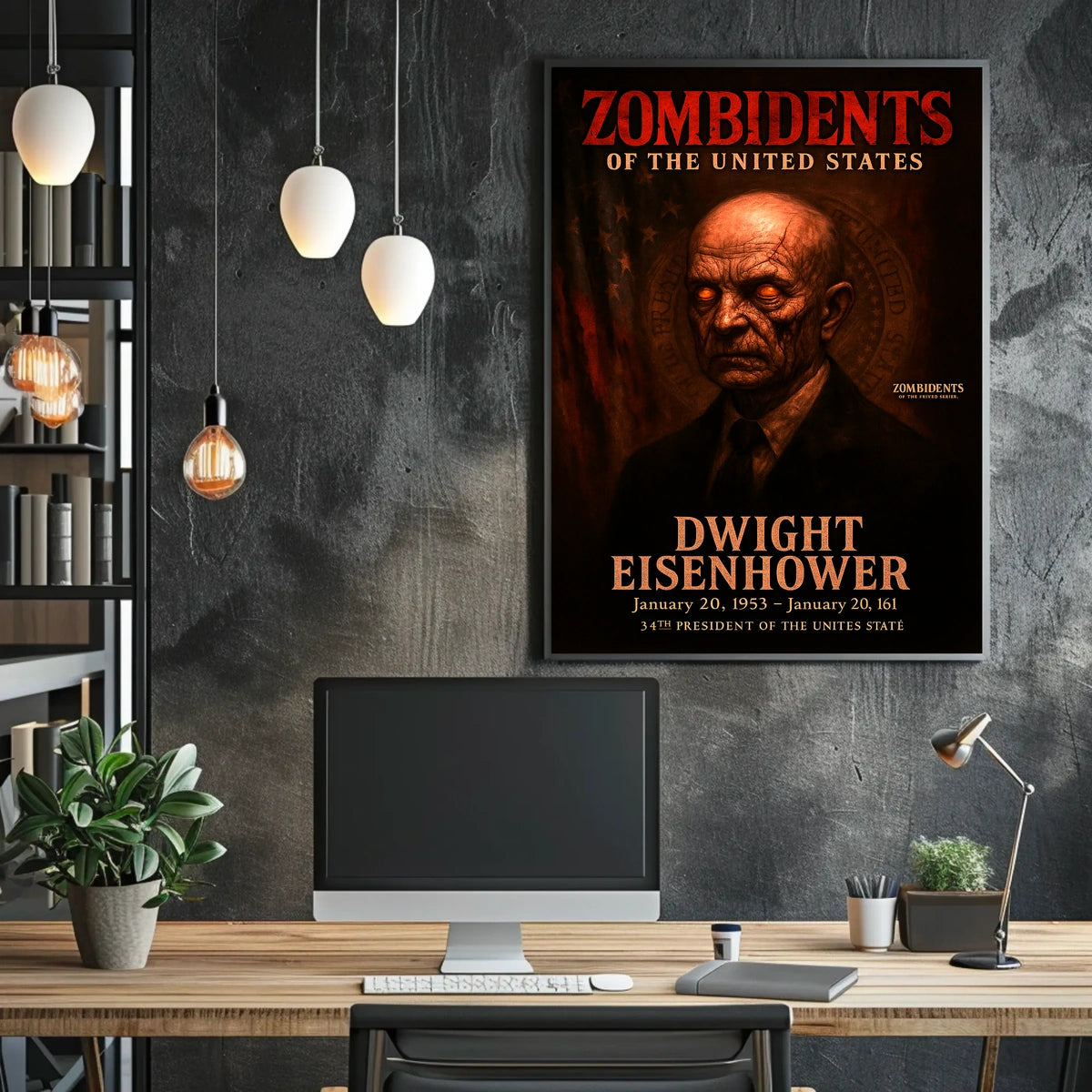 Dwight Eisenhower 34th President of the United States Zombidents Poster Series