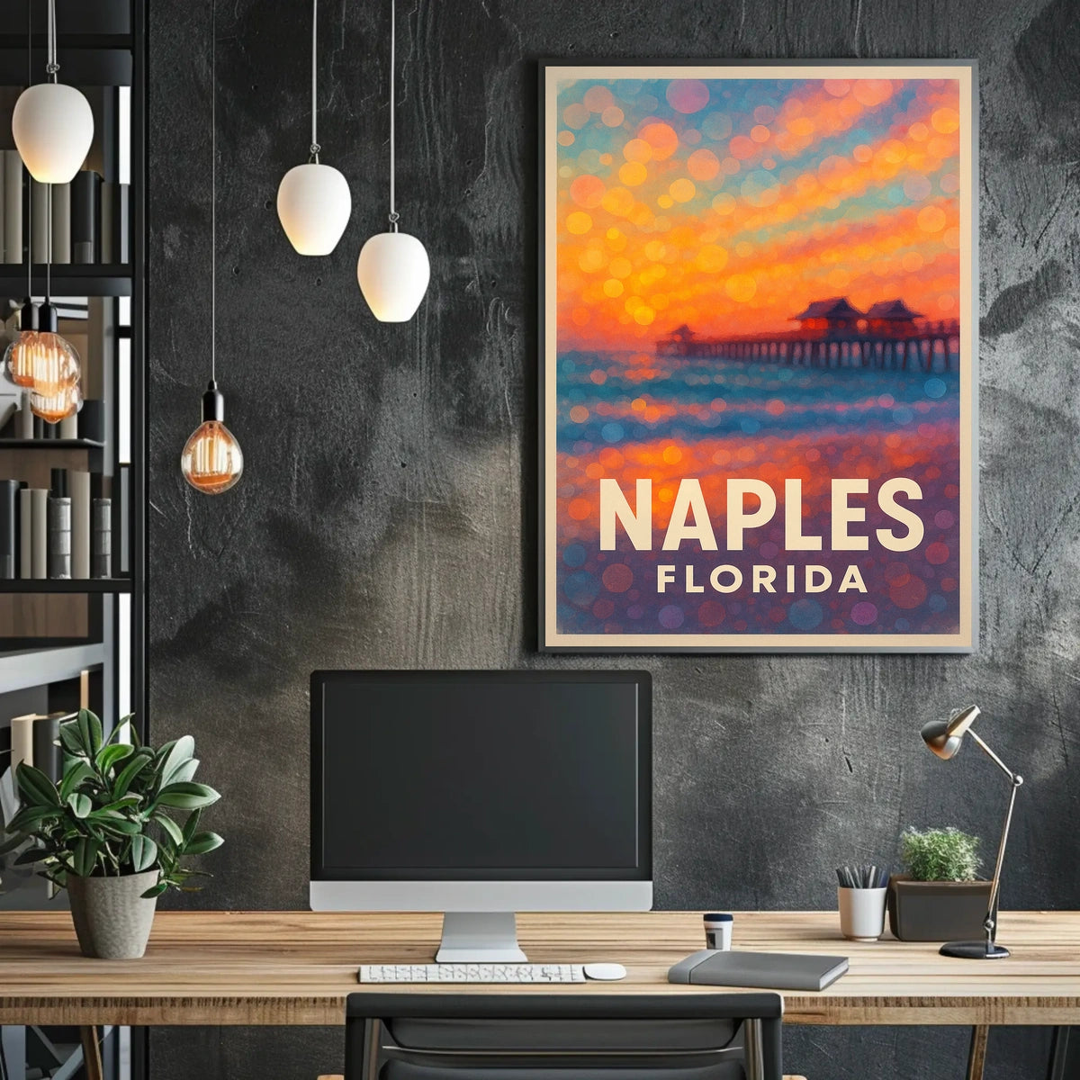 Naples Florida Sunset Poster Wall Art For Beach Lovers