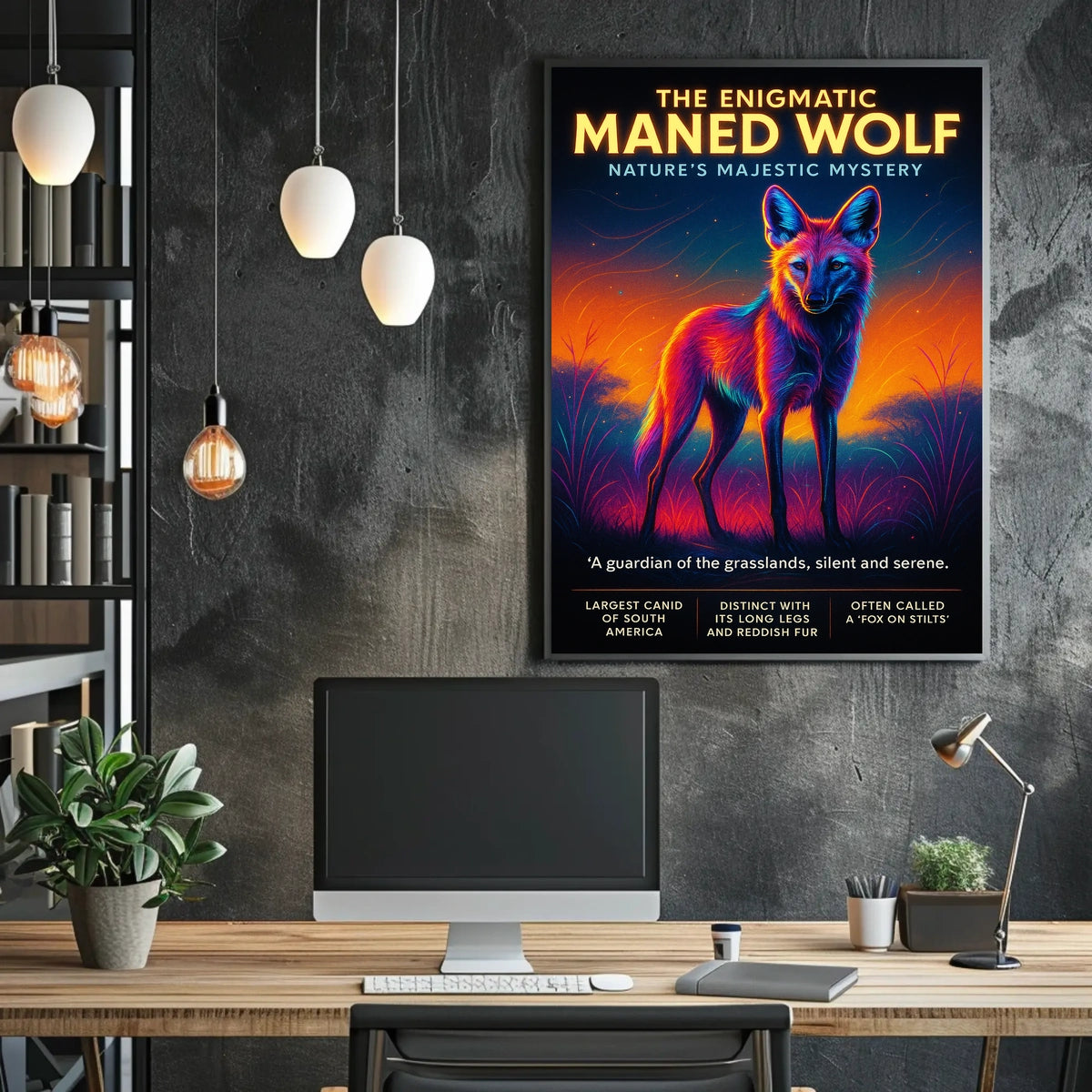 The Enigmatic Maned Wolf Poster