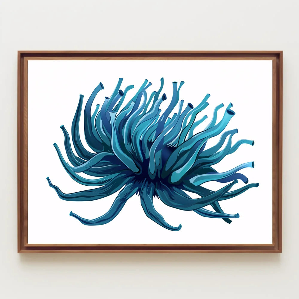 Vibrant Sea Anemone Modern Abstract Art Poster