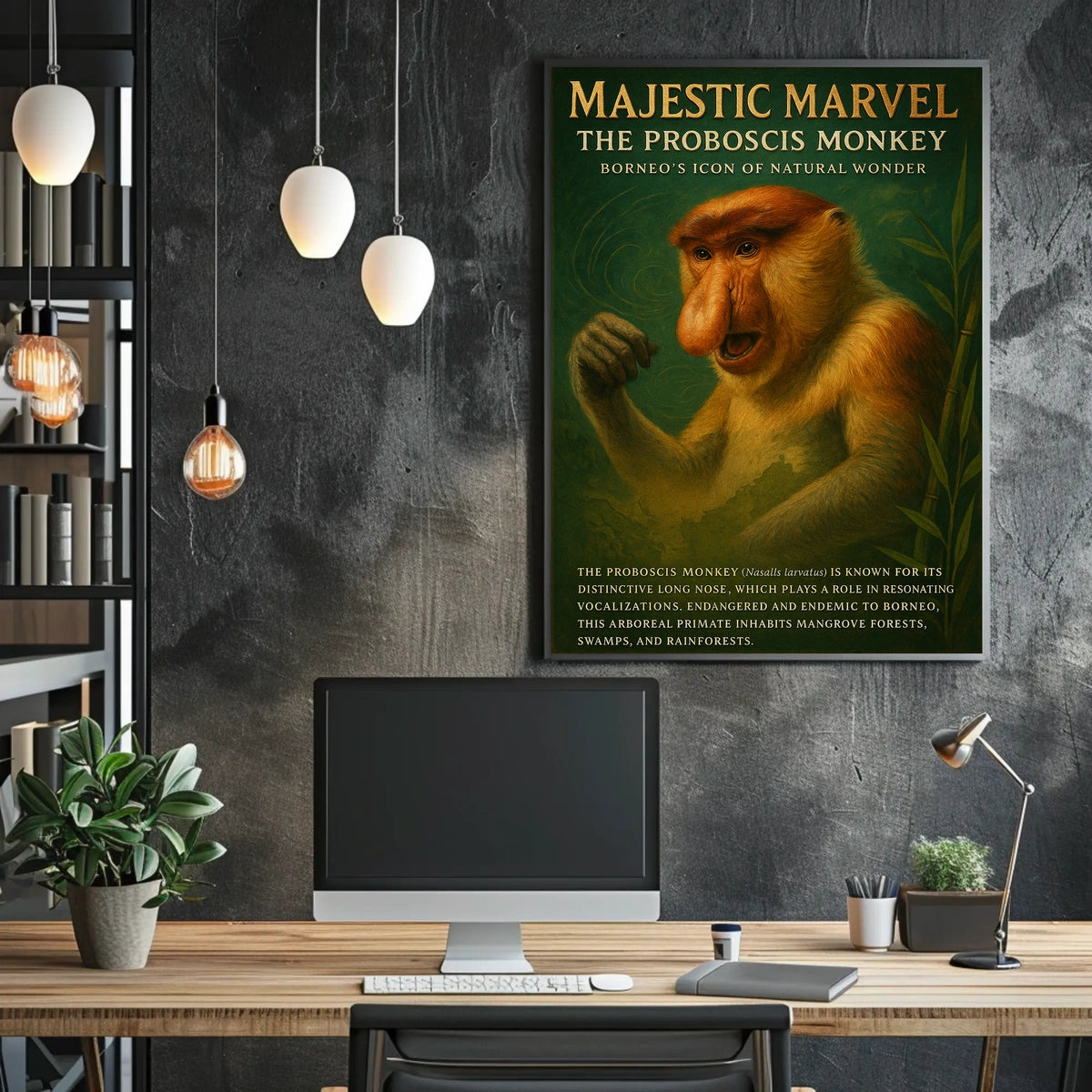 Majestic Marvel The Proboscis Monkey Poster