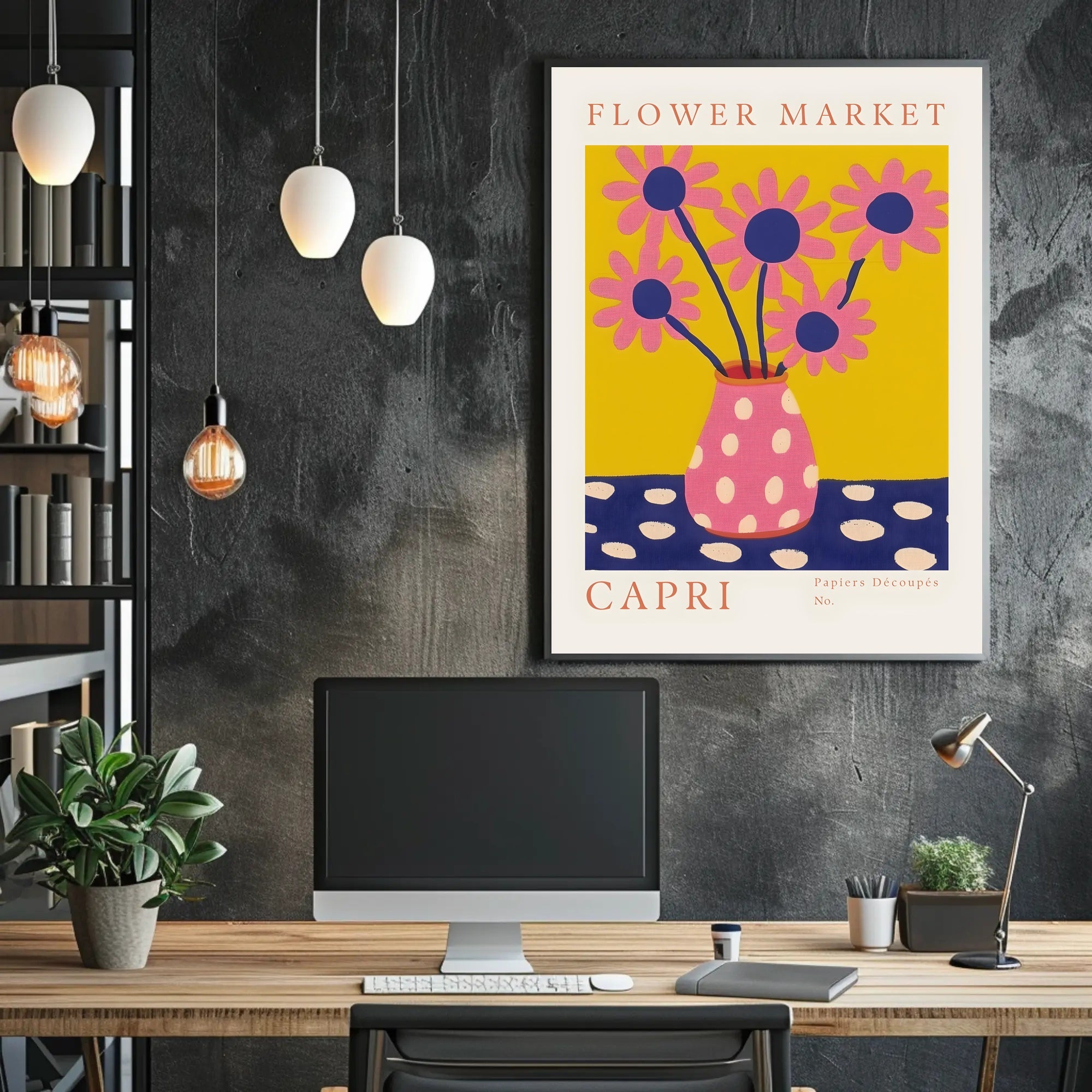 Flower Market Capri Poster