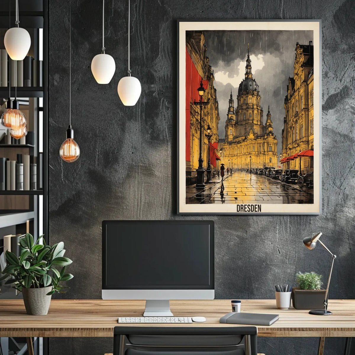 Dresden in the Rain Poster