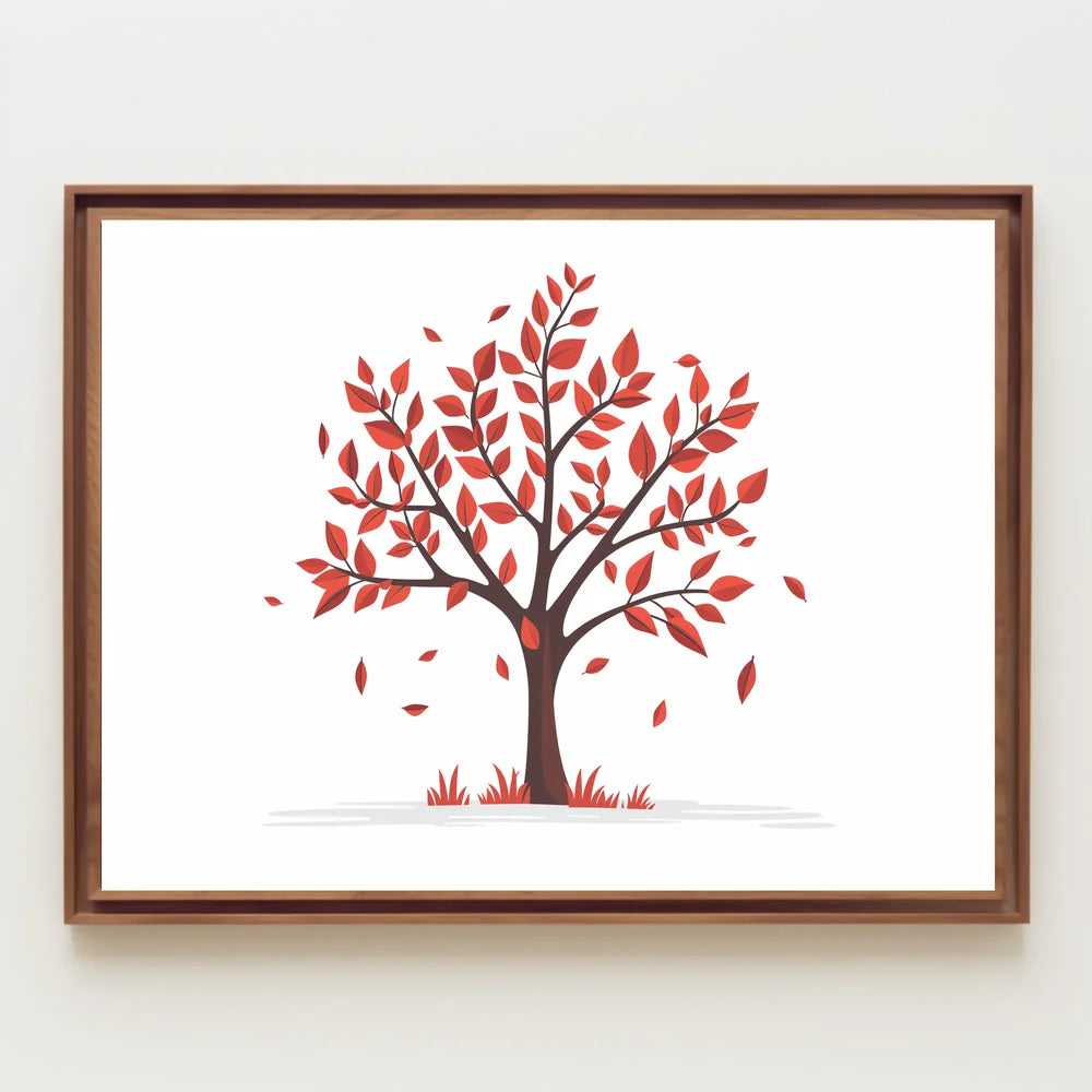 Autumn Serenity Tree Poster: Vibrant Fall Illustration