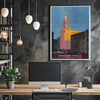 Chicago Temple by the Chicago Rapid Transit Poster PosterGoat