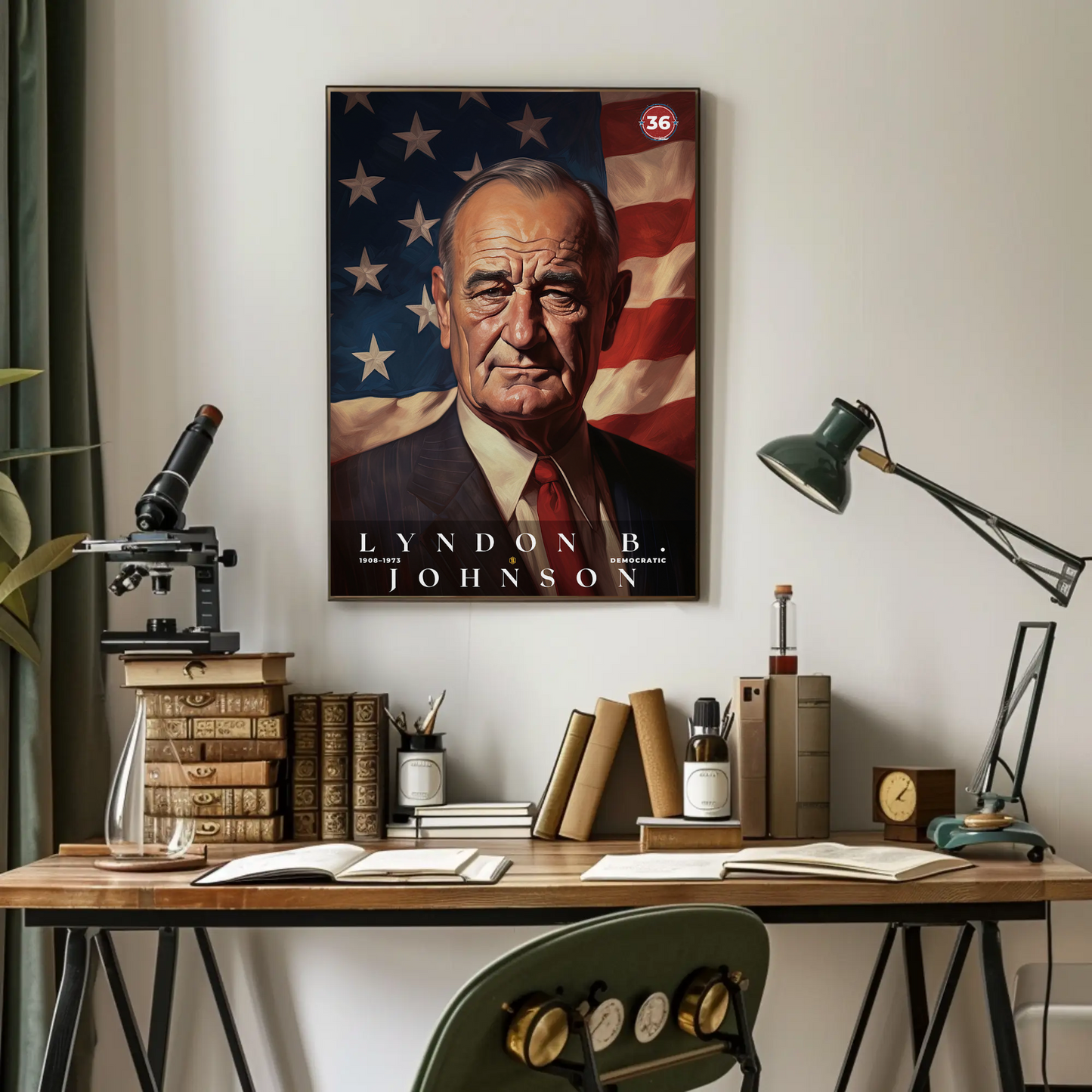 Lyndon Johnson 36th President Of The United States Portrait