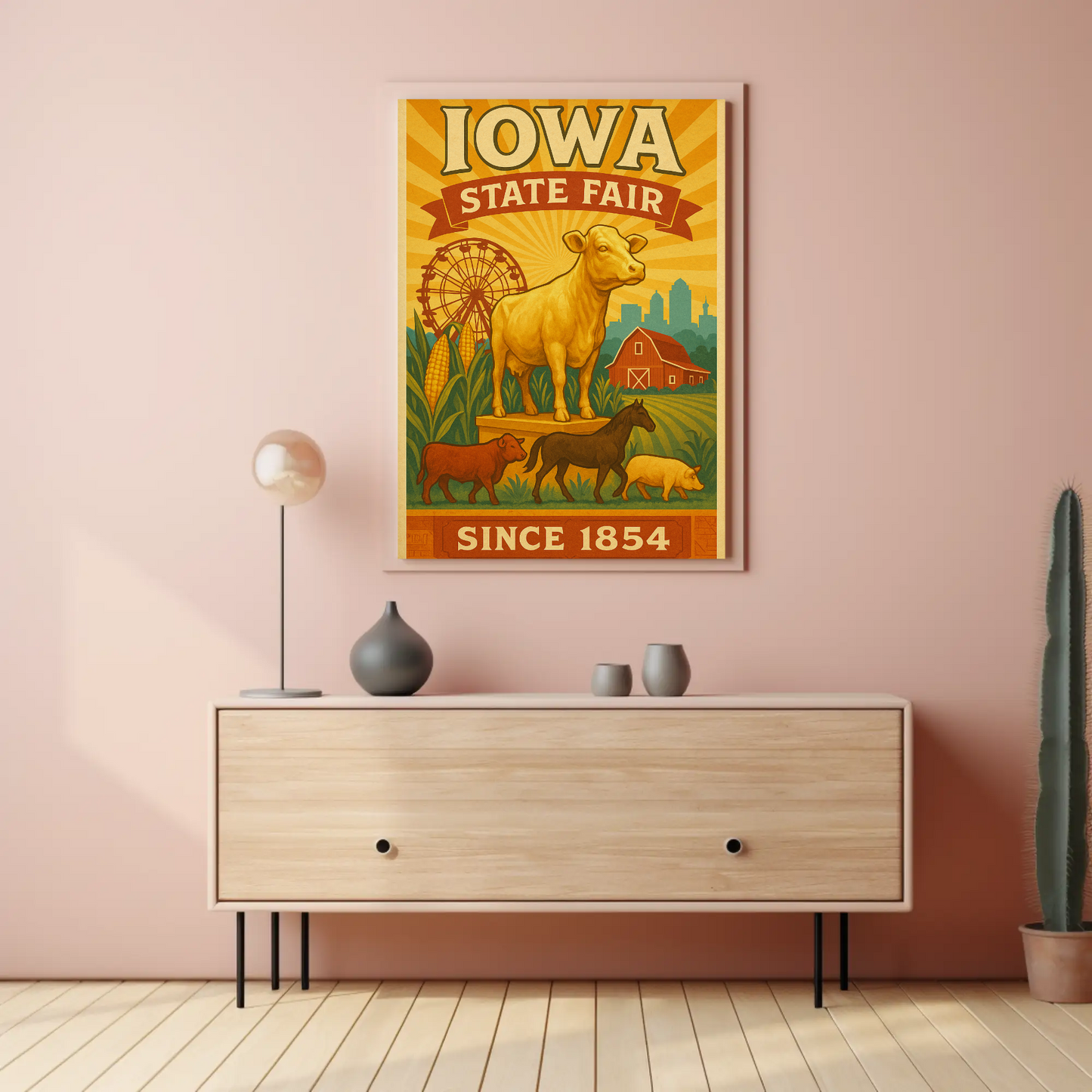 Iowa State Fair Livestock Agriculture Celebration Travel Poster