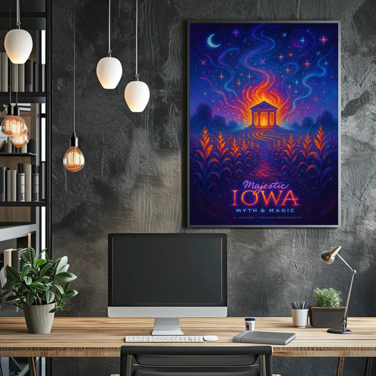 Majestic Iowa Myth Magic Poster