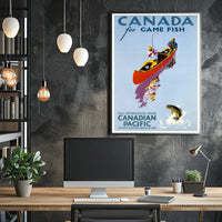 Fishing Adventure in Canada Vintage Travel Poster PosterGoat