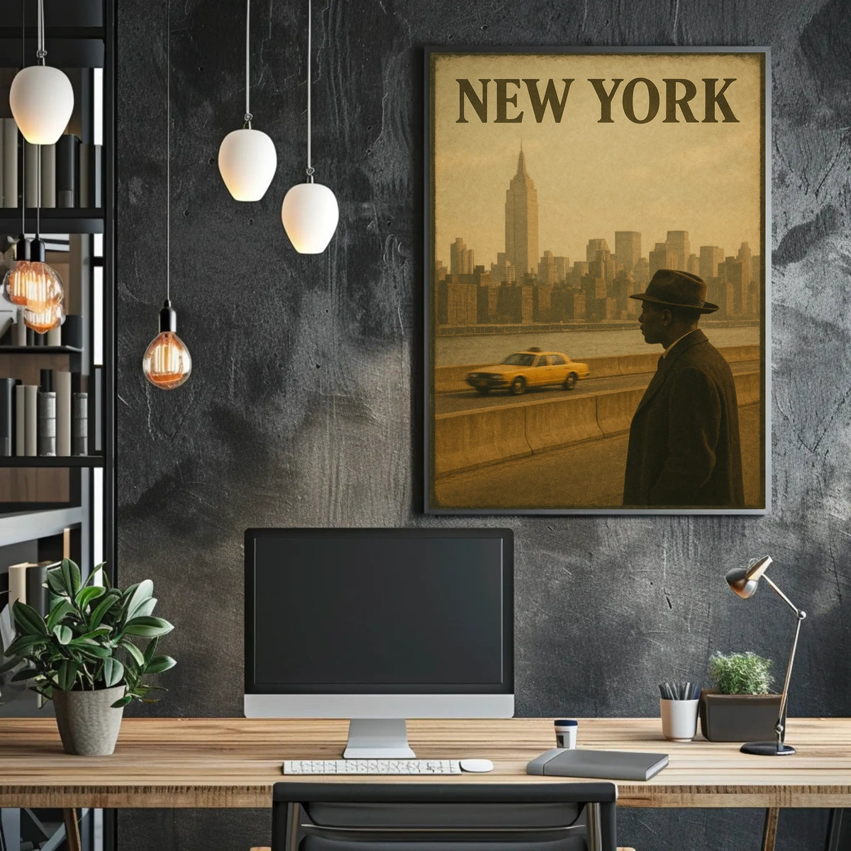 New York City Vibes Urban Nightlife Cityscape Art Modern Decor Dreamers Wanderers Travel Lovers Bold Bright Poster