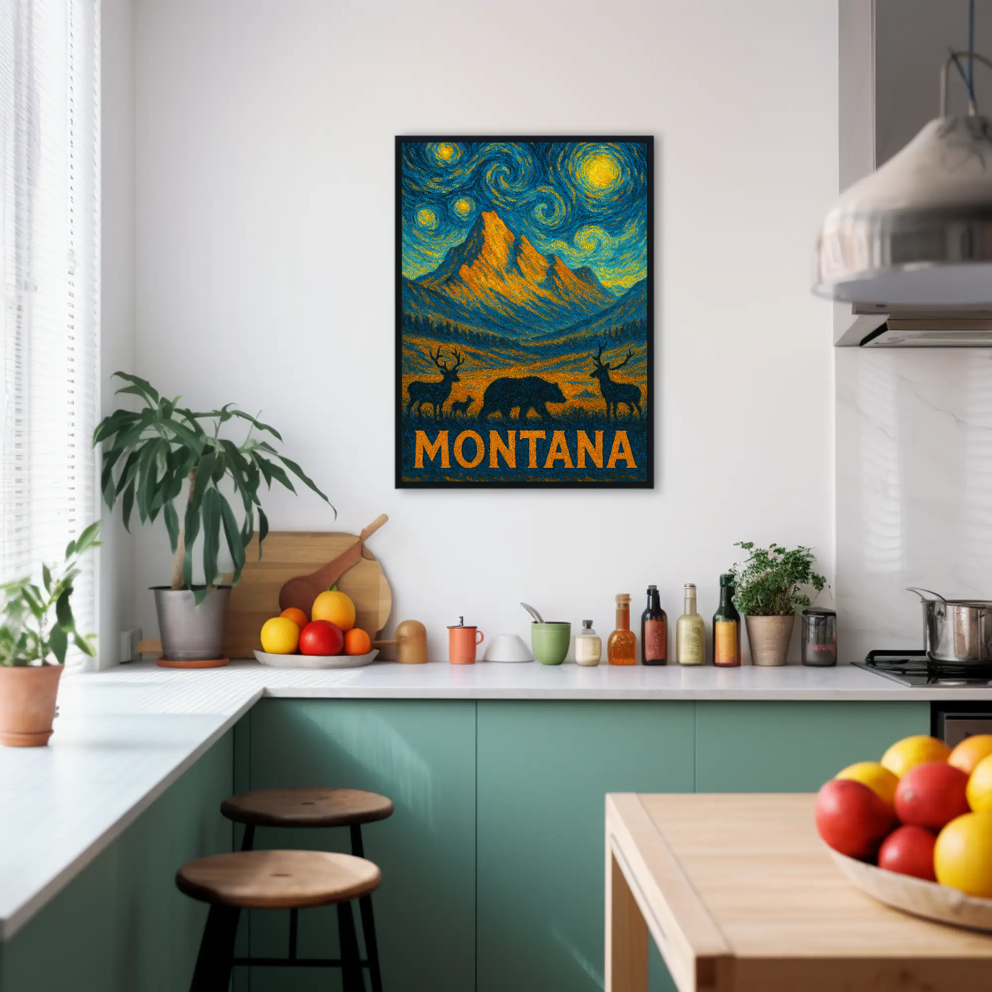 Montana Starry Night Poster