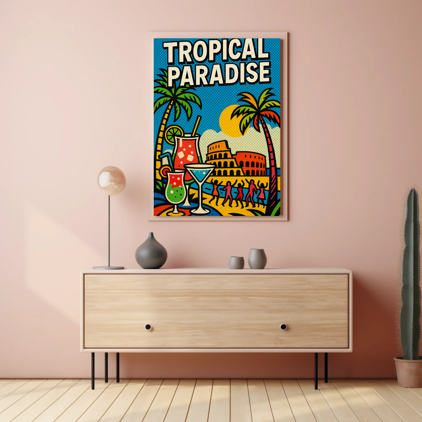 Tropical Paradise Pop Art Cocktail Beach Poster Poster