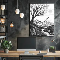 Modern Minimalist "N" Design Art Poster