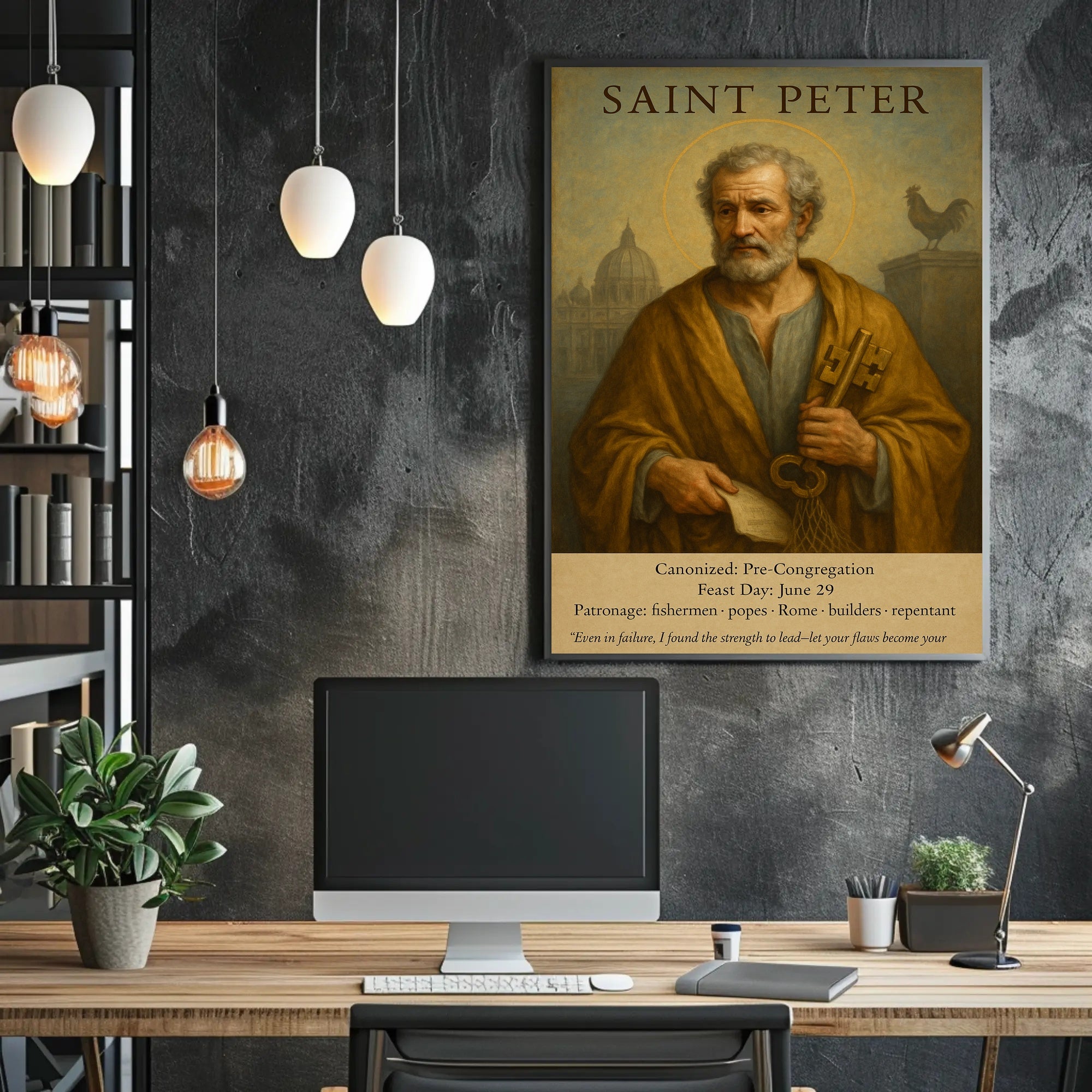 Saint Peter Religious Portrait Poster - Inspirational and Educational Poster