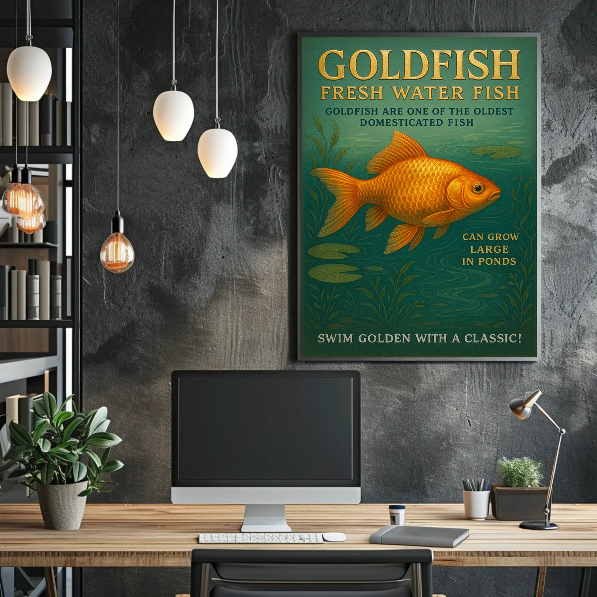 Goldfish Fresh Water Elegance Poster