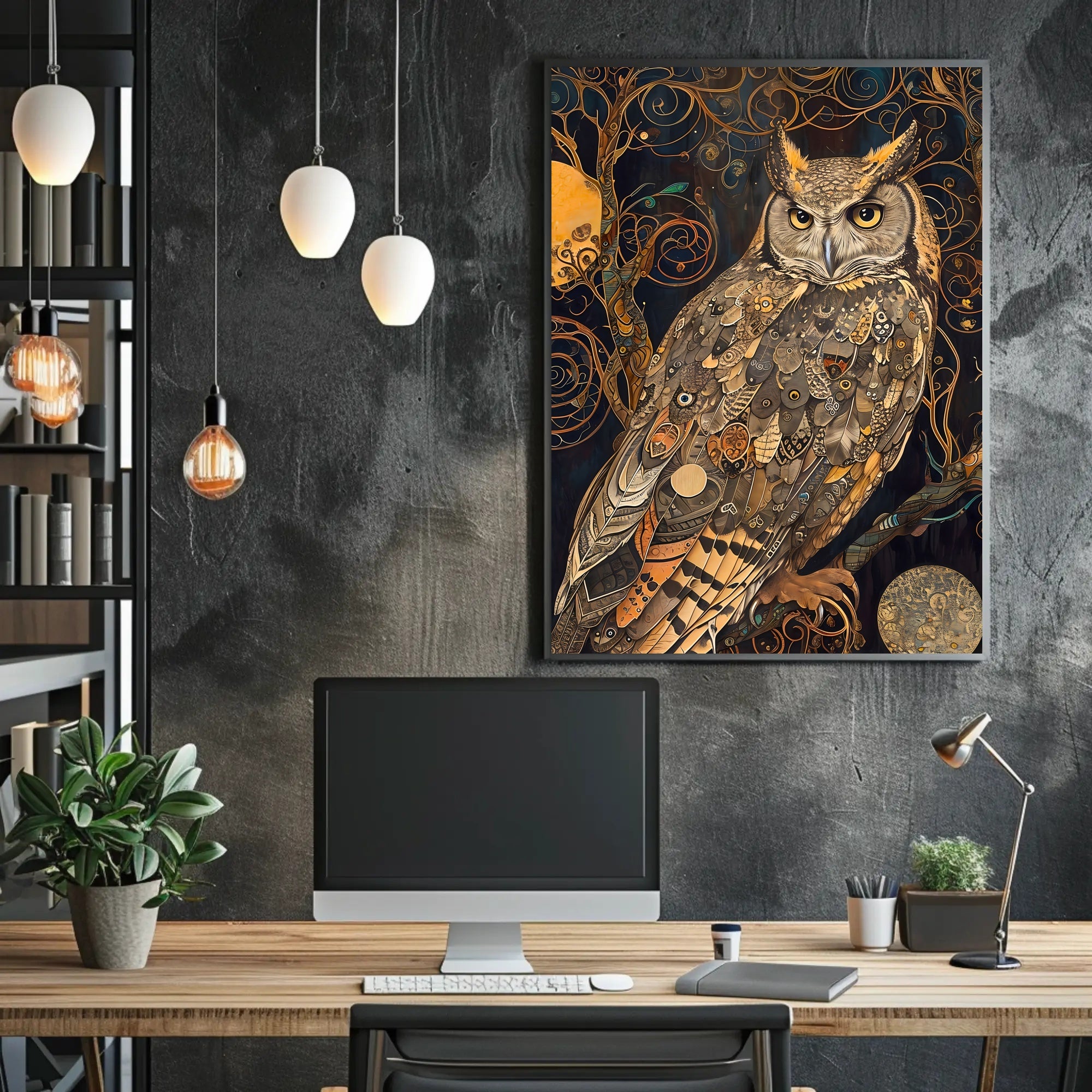 Intricate Owl Fantasy Surrealism Art Print Fantasy or Mythology Poster