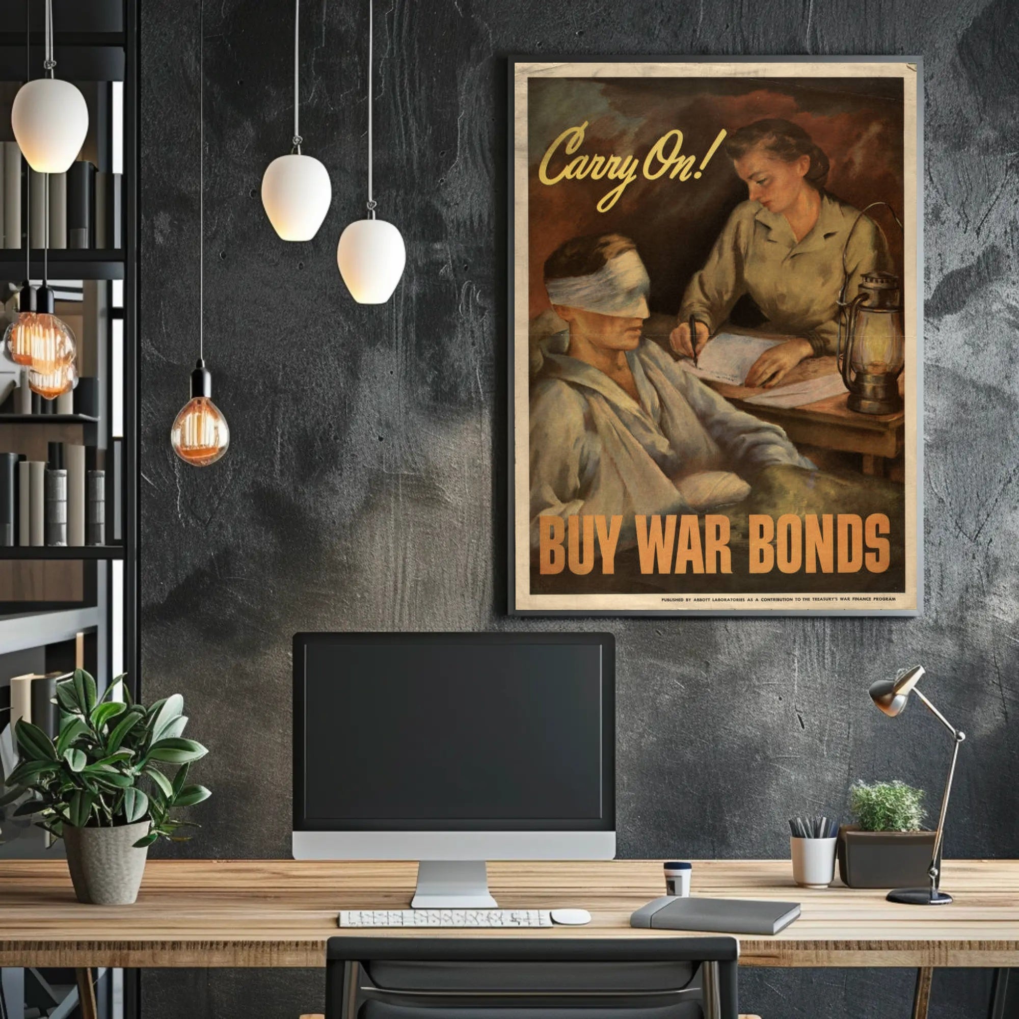 Carry On! Buy War Bonds Poster PosterGoat