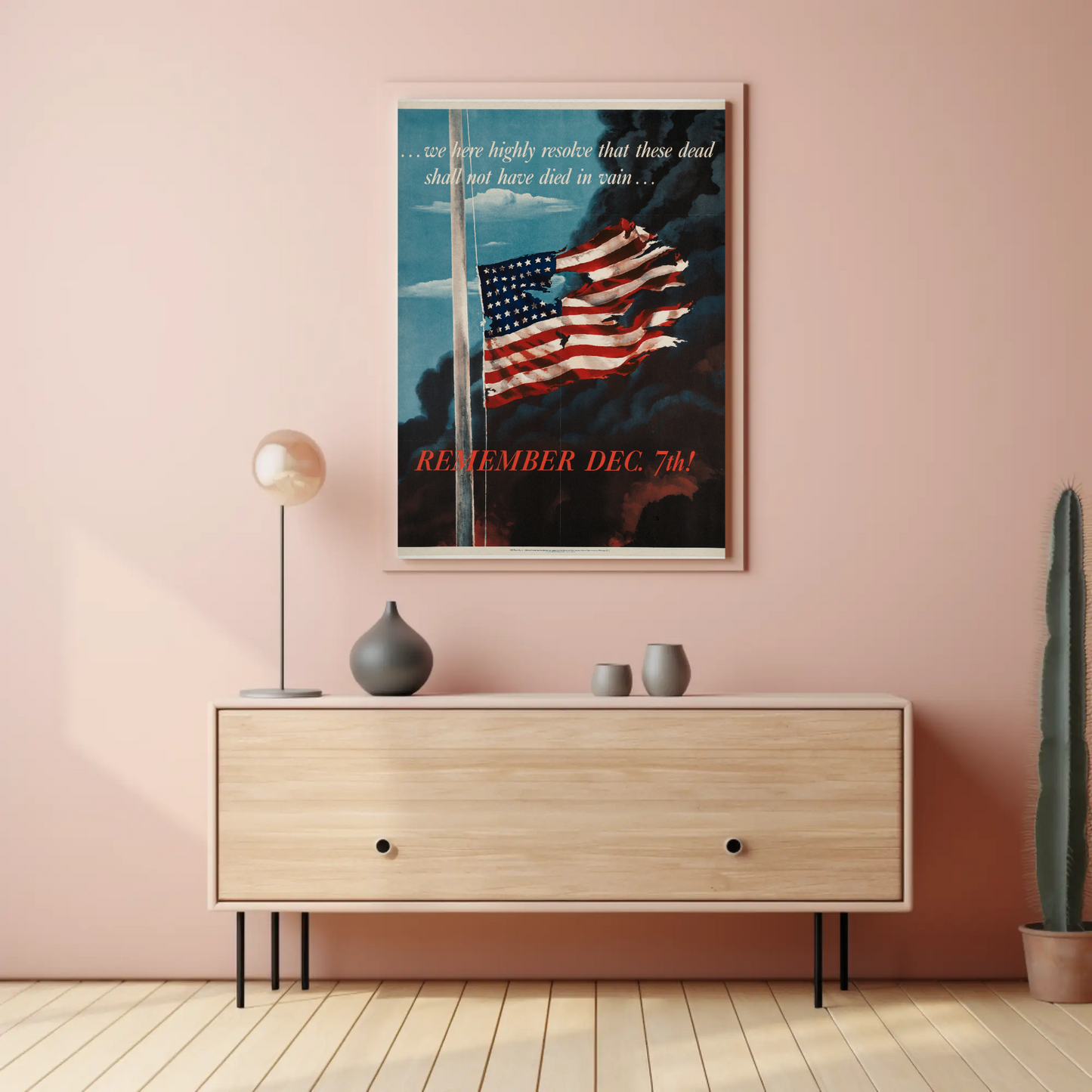 Remember December 7th Patriotic Flag Travel Poster