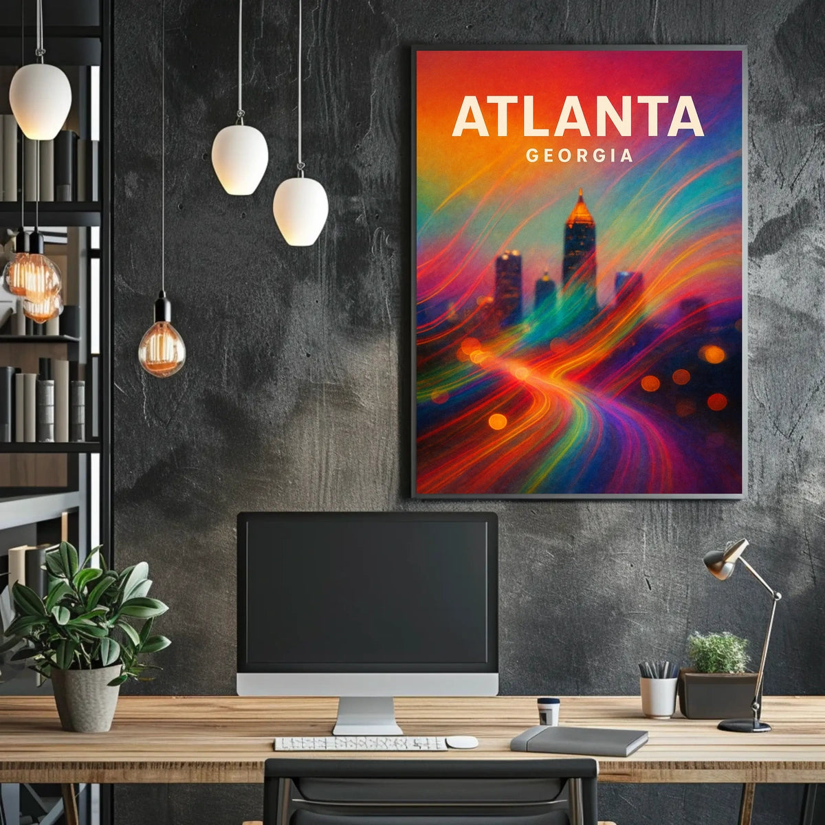 Atlanta, Georgia Vibrant Cityscape Poster