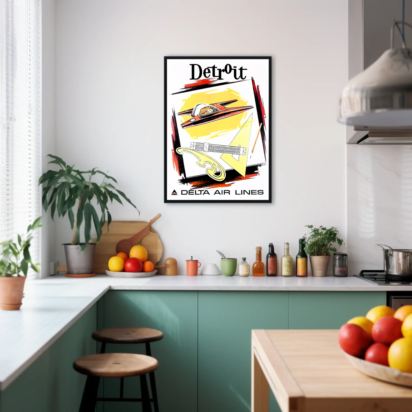 Detroit Air Lines Travel Poster