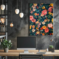 Vibrant Floral Symphony Art Print: Abstract or Artistic Poster
