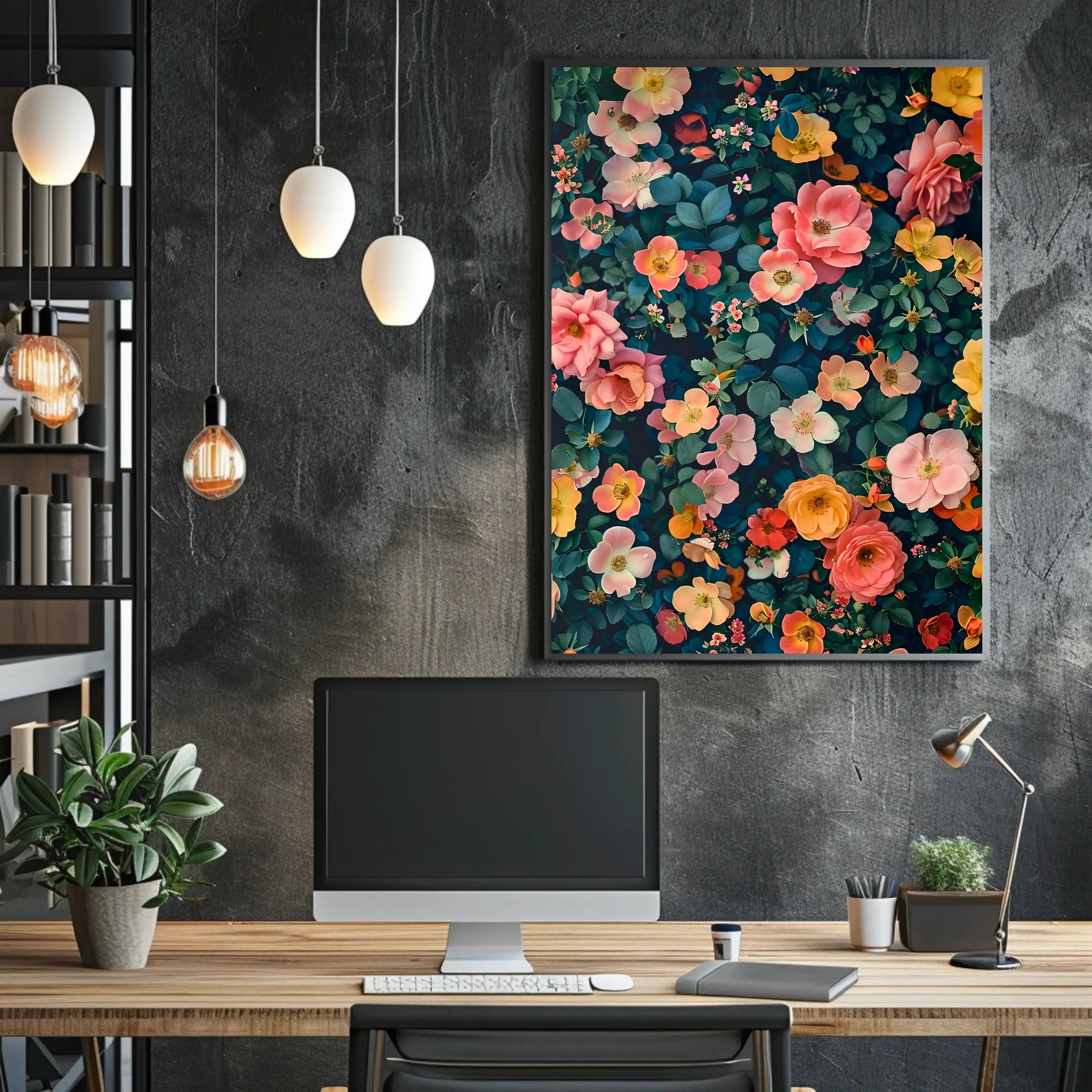 Vibrant Floral Symphony Art Print: Abstract or Artistic Poster