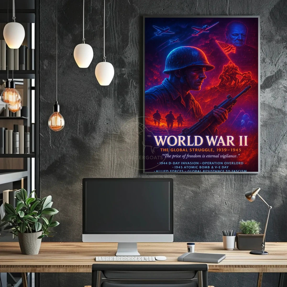 World War II Heroes and Valor Commemorative WWII Poster
