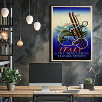 Italy Sports Adventure Vintage Poster Art Deco Influence PosterGoat
