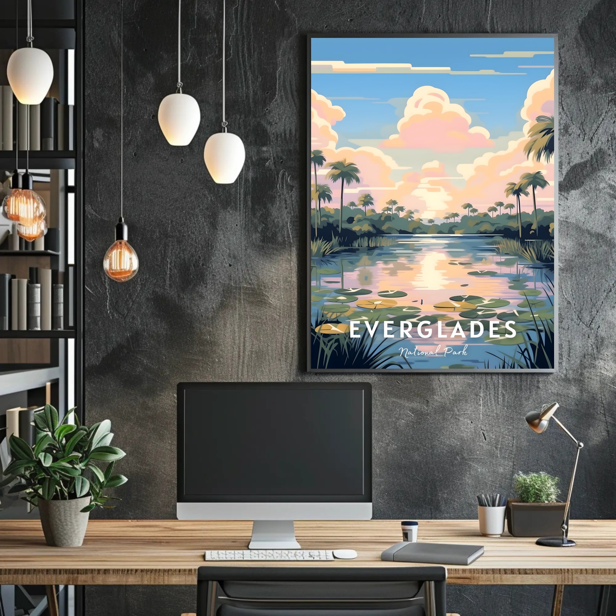 Serene Everglades Sunrise Tranquility National Park Poster