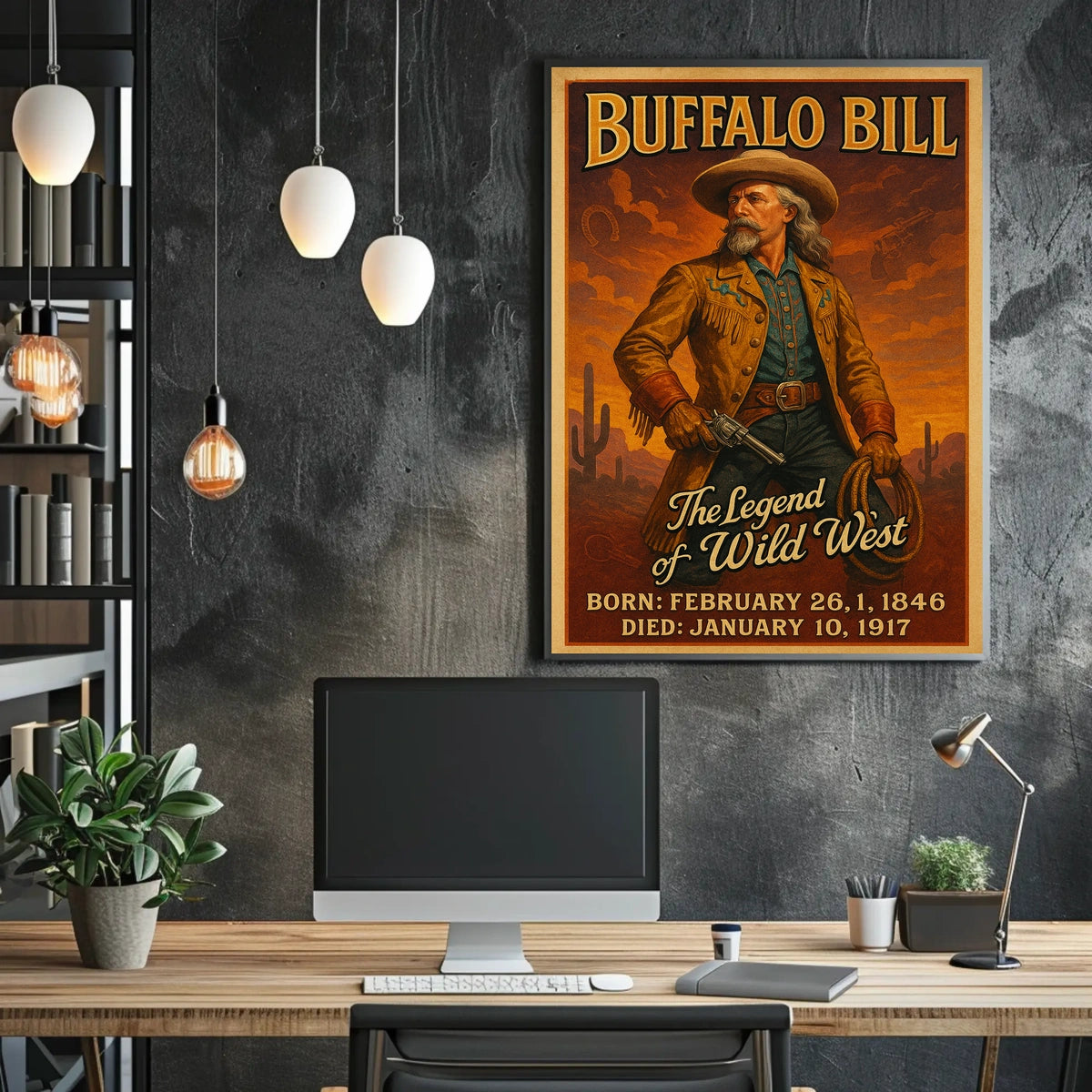 Rugged Wild West Legend: Historical or Presidential Poster