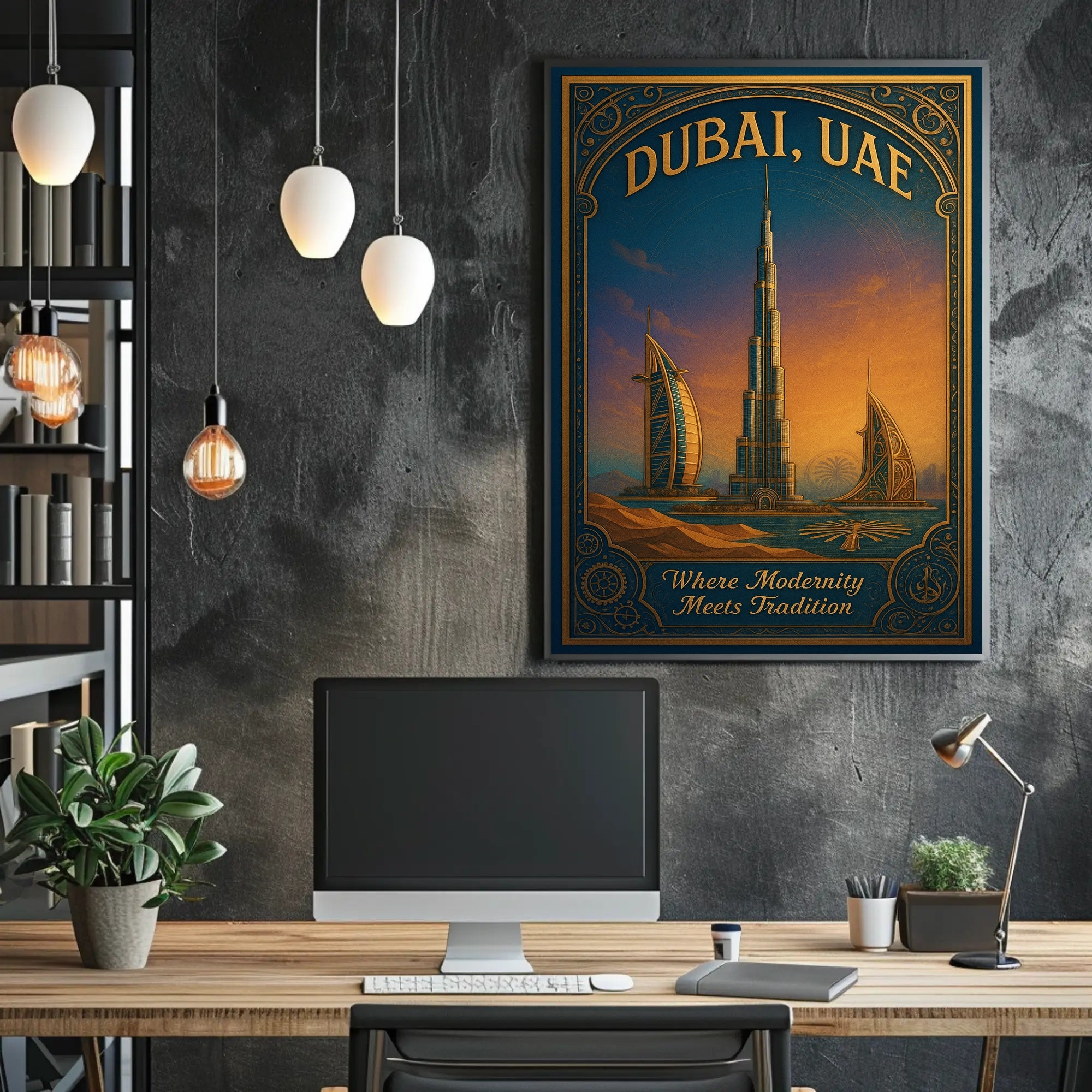Dubai, UAE Where Modernity Meets Tradition Poster