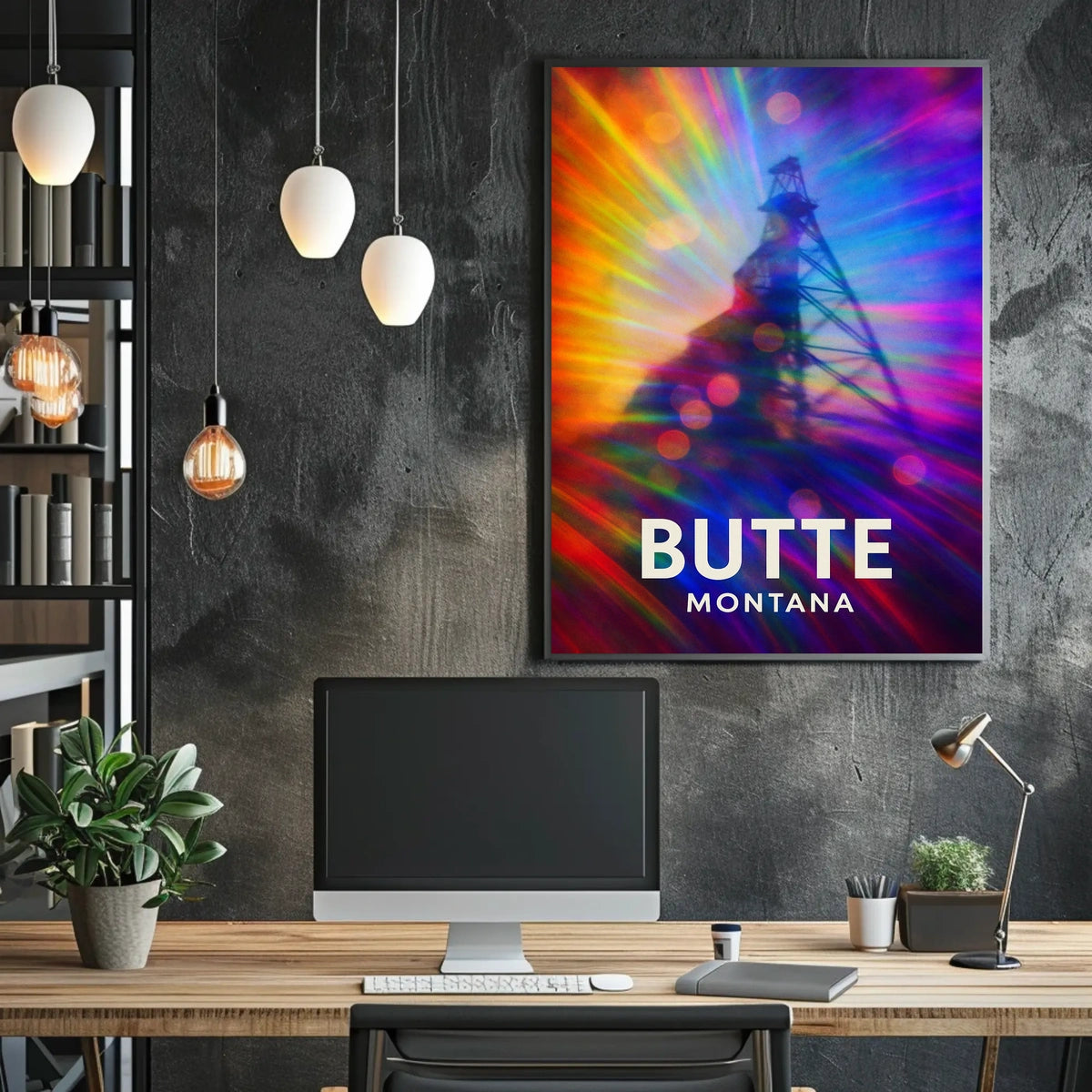 Butte Montana Travel Minimalist Poster