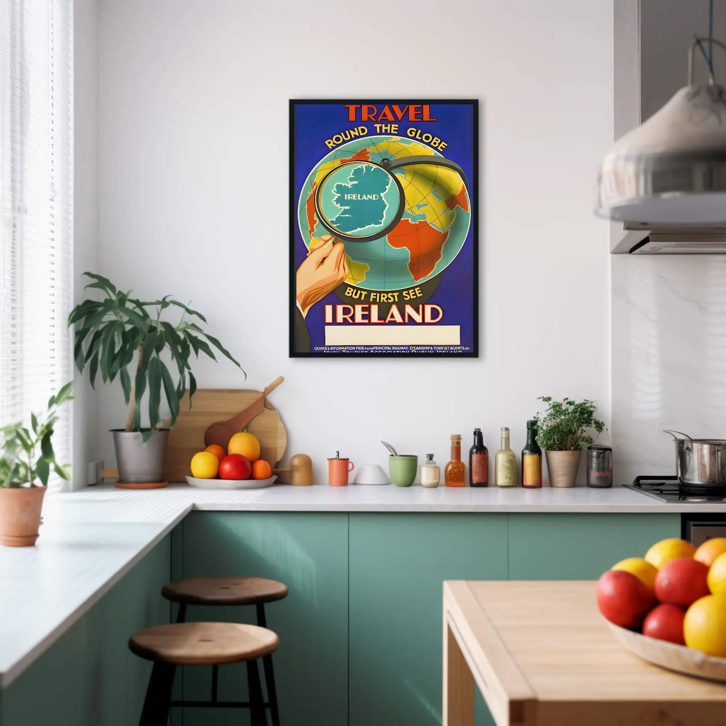Vintage Poster - Travel Ireland Globe