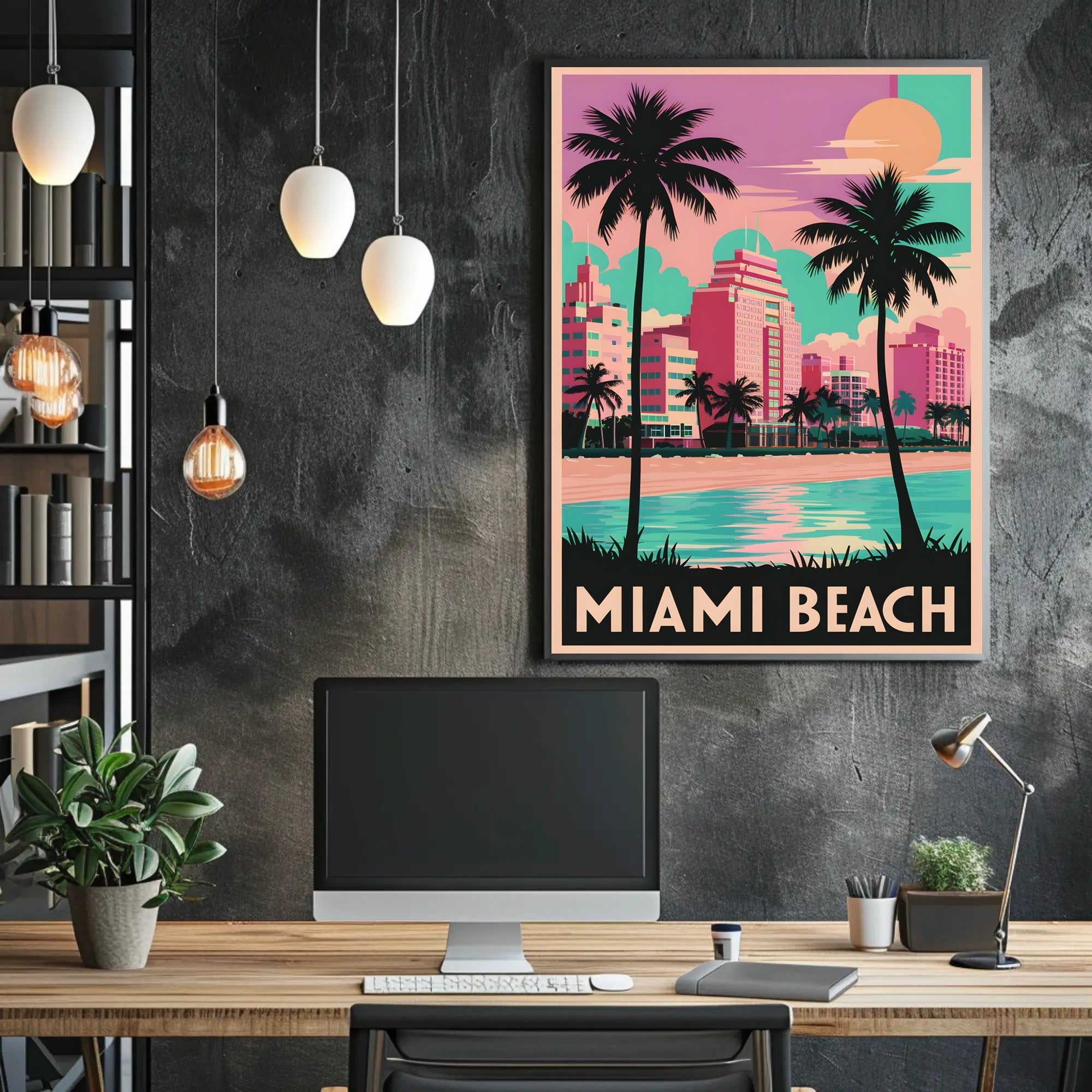 Miami Beach Sunset Poster