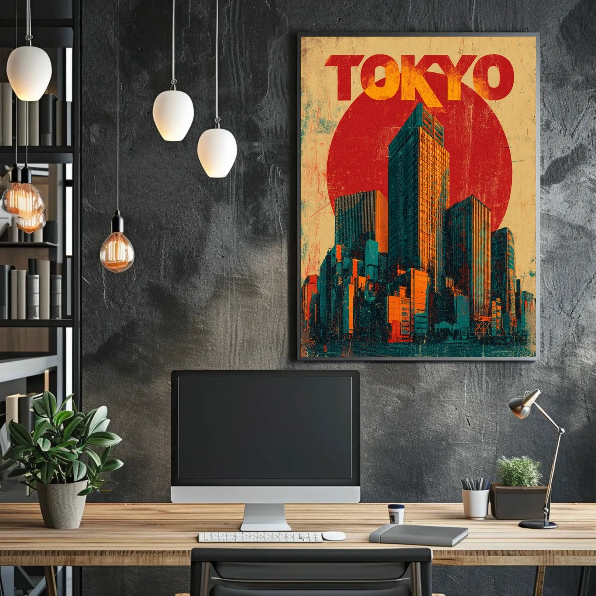 Tokyo Skyline Retro Poster