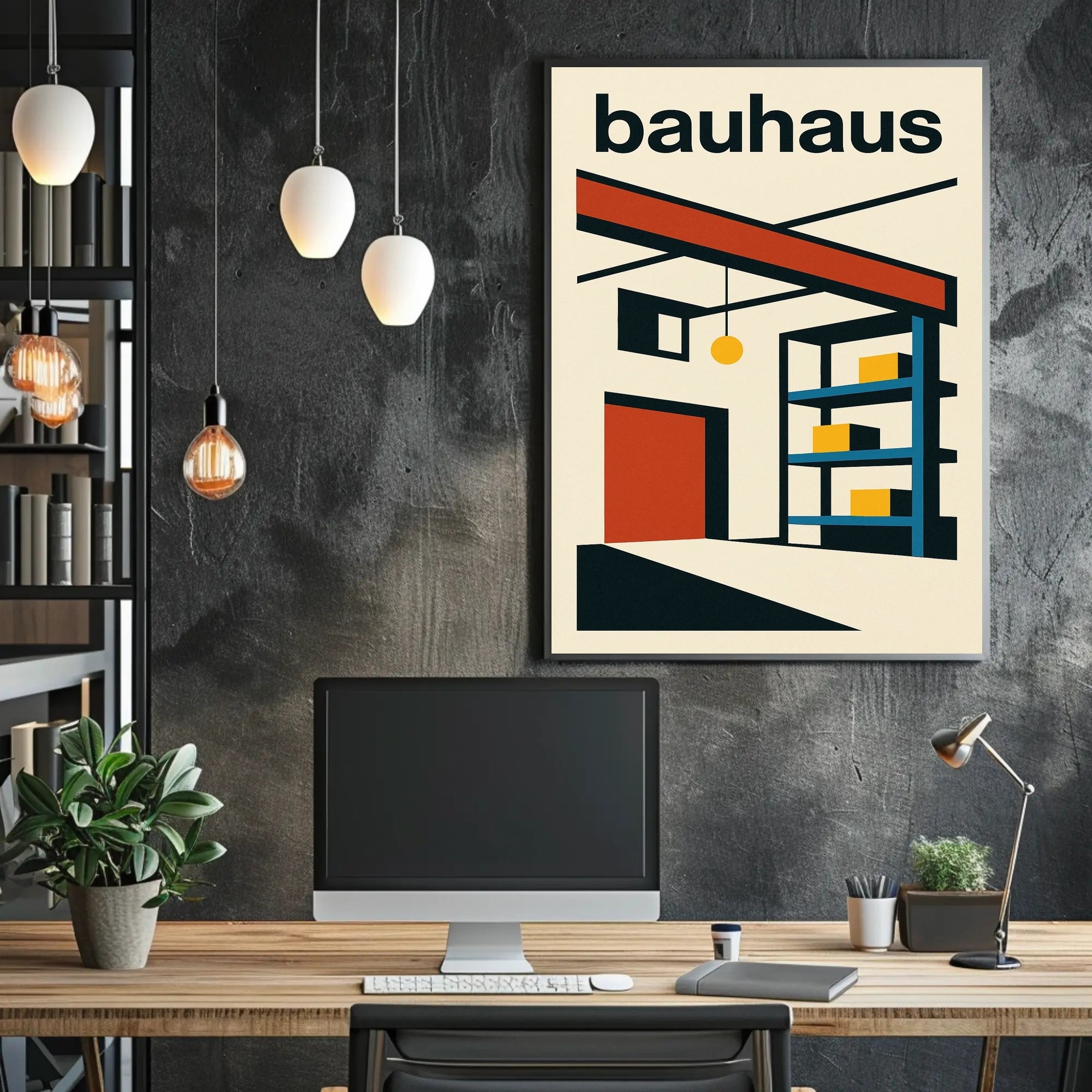 Bauhaus Geometry Modernist Interior Abstract, Artistic, or Pop Culture Poster