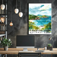 Virgin Islands Watercolor Wall Art Poster