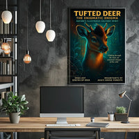 Mystical Tufted Deer in Lush Forests Animal Poster