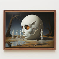 Surreal Skull Scene in Abstract Artistic Poster
