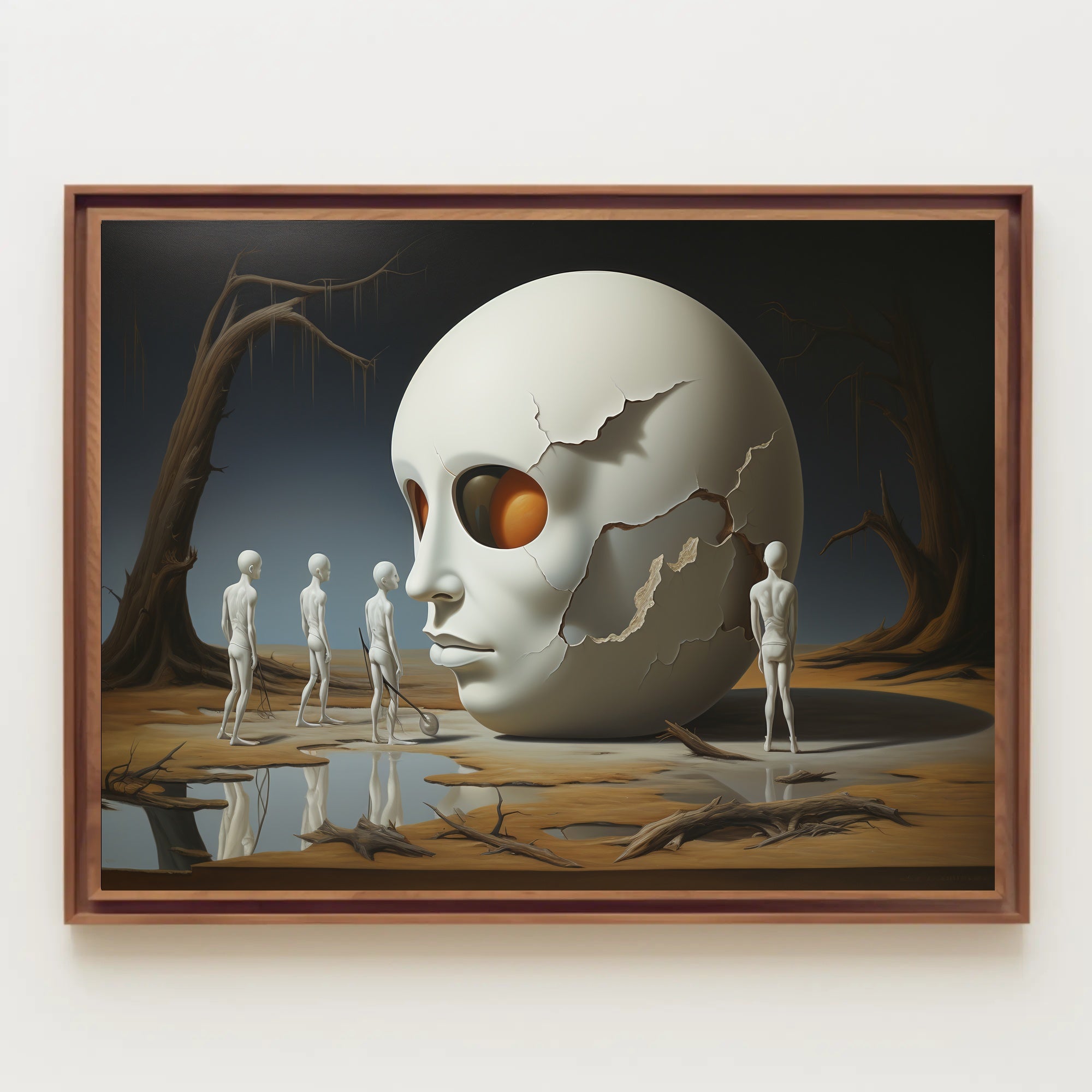 Surreal Skull Scene in Abstract Artistic Poster