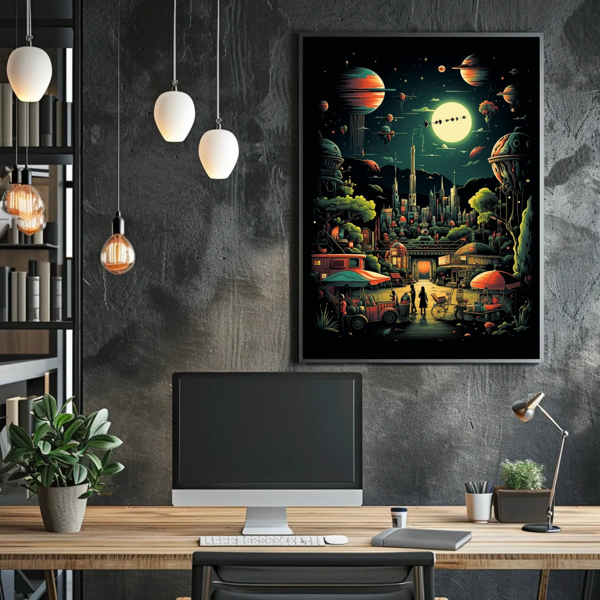 Cosmic Cityscape Poster