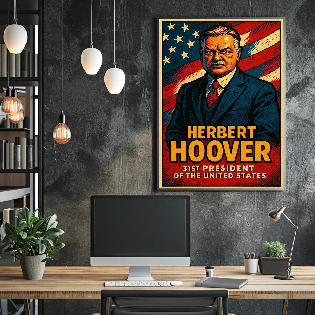Herbert Hoover 31St President Poster Wall Art Vintage