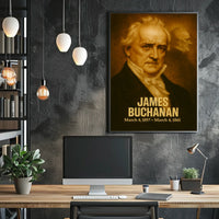 James Buchanan Vintage Poster Wall Art Analog Film Aesthetic Presidential Portrait Historical Print