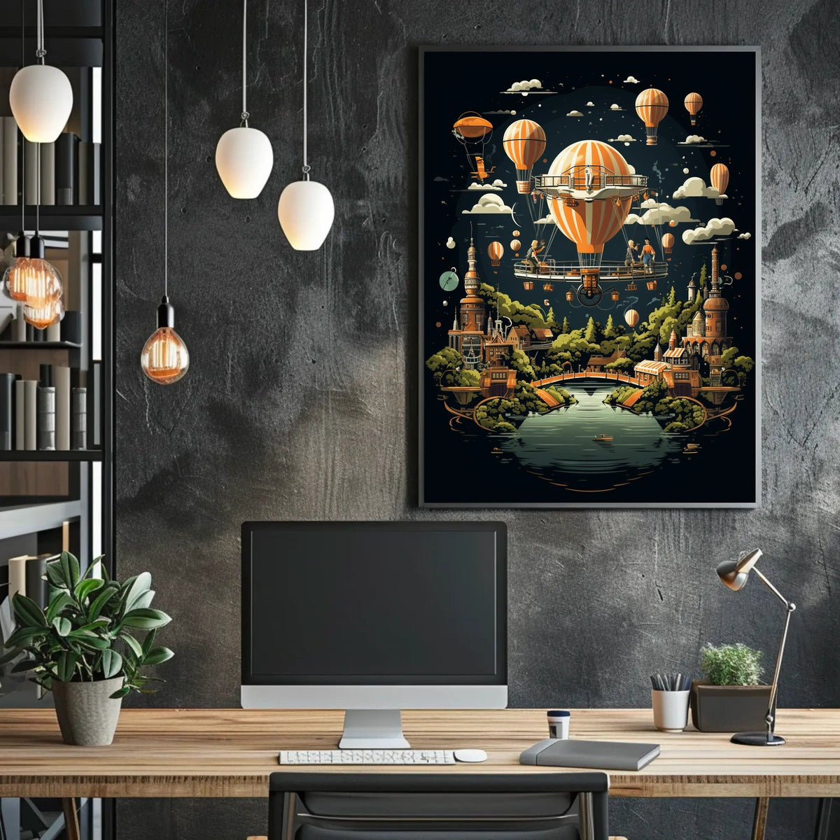 Whimsical Balloon Voyage Poster