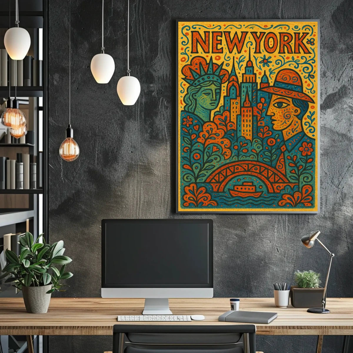 New York Vibes Poster 18x24 Cityscape Wall Art Print
