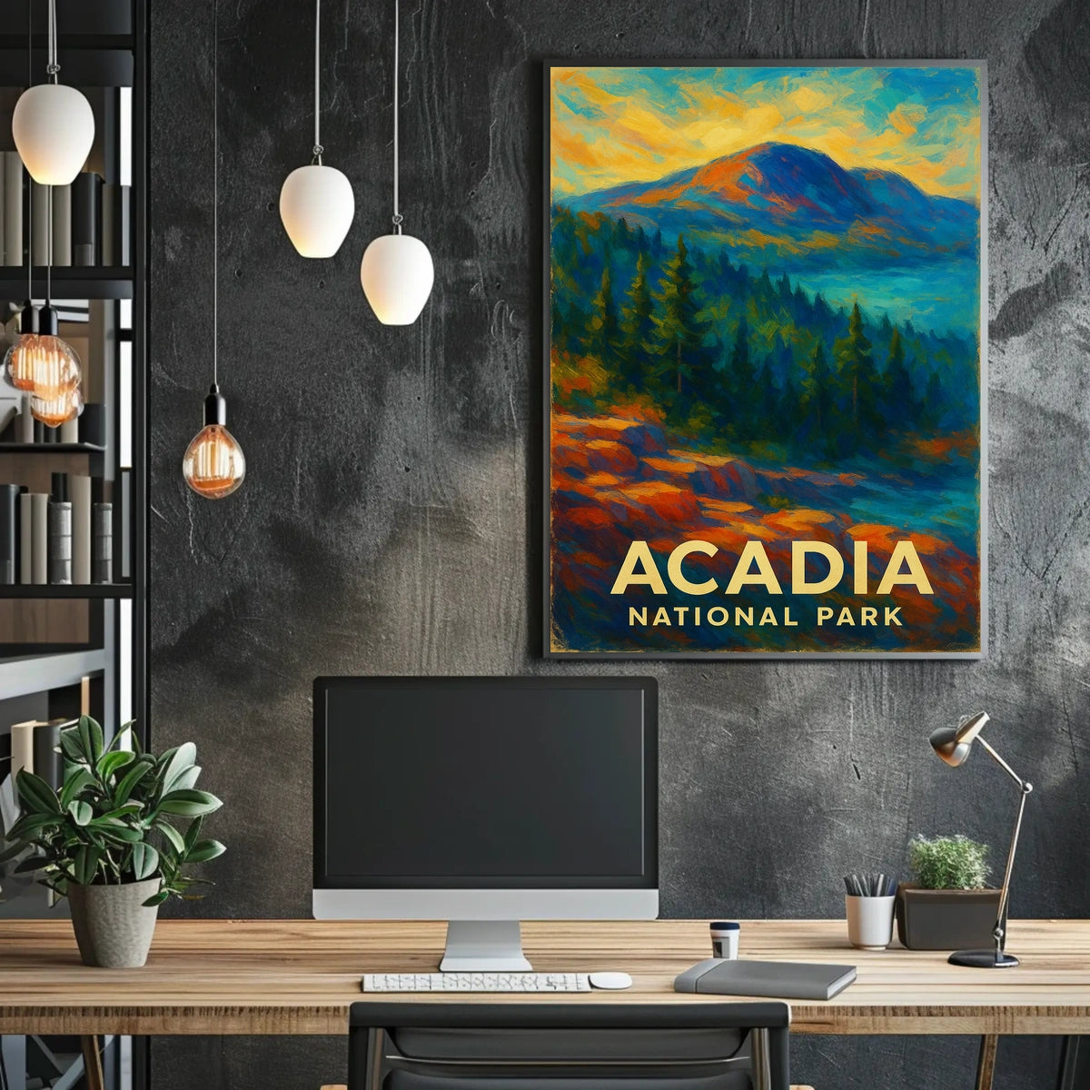 Acadia National Park Poster Coastal Granite Coastline