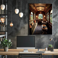 Vintage Train Compartment Retreat Poster