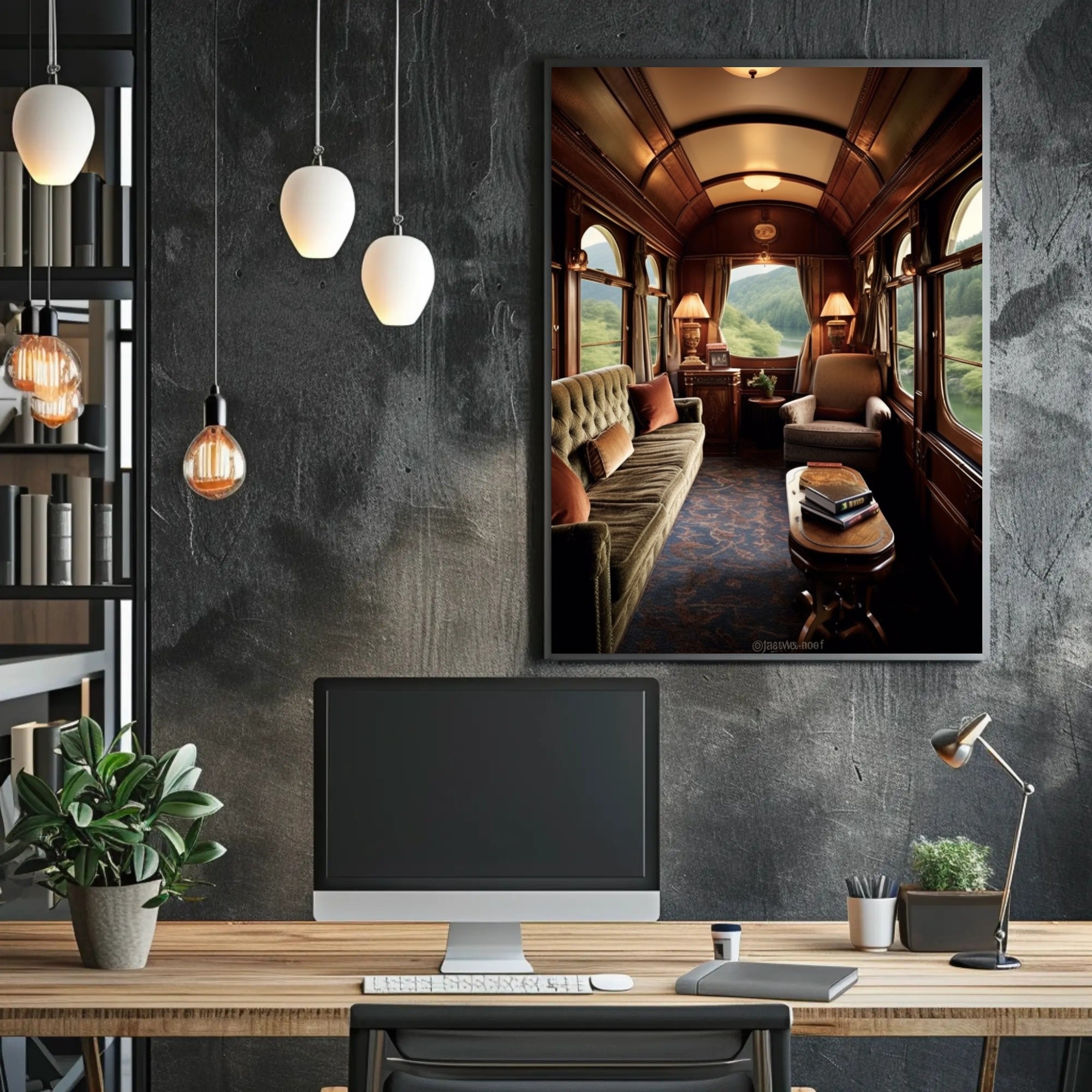 Vintage Train Compartment Retreat Poster